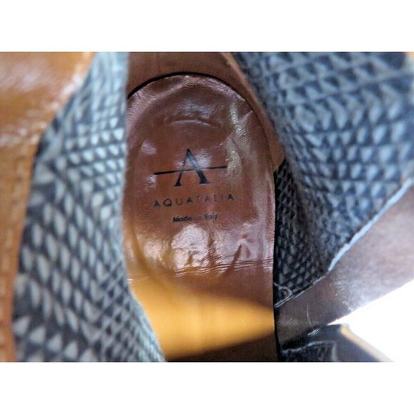 Aquatalia Brown Suede Buckle Boots Zip Ankle Boho Western Booties Women's 5M - Picture 10 of 13
